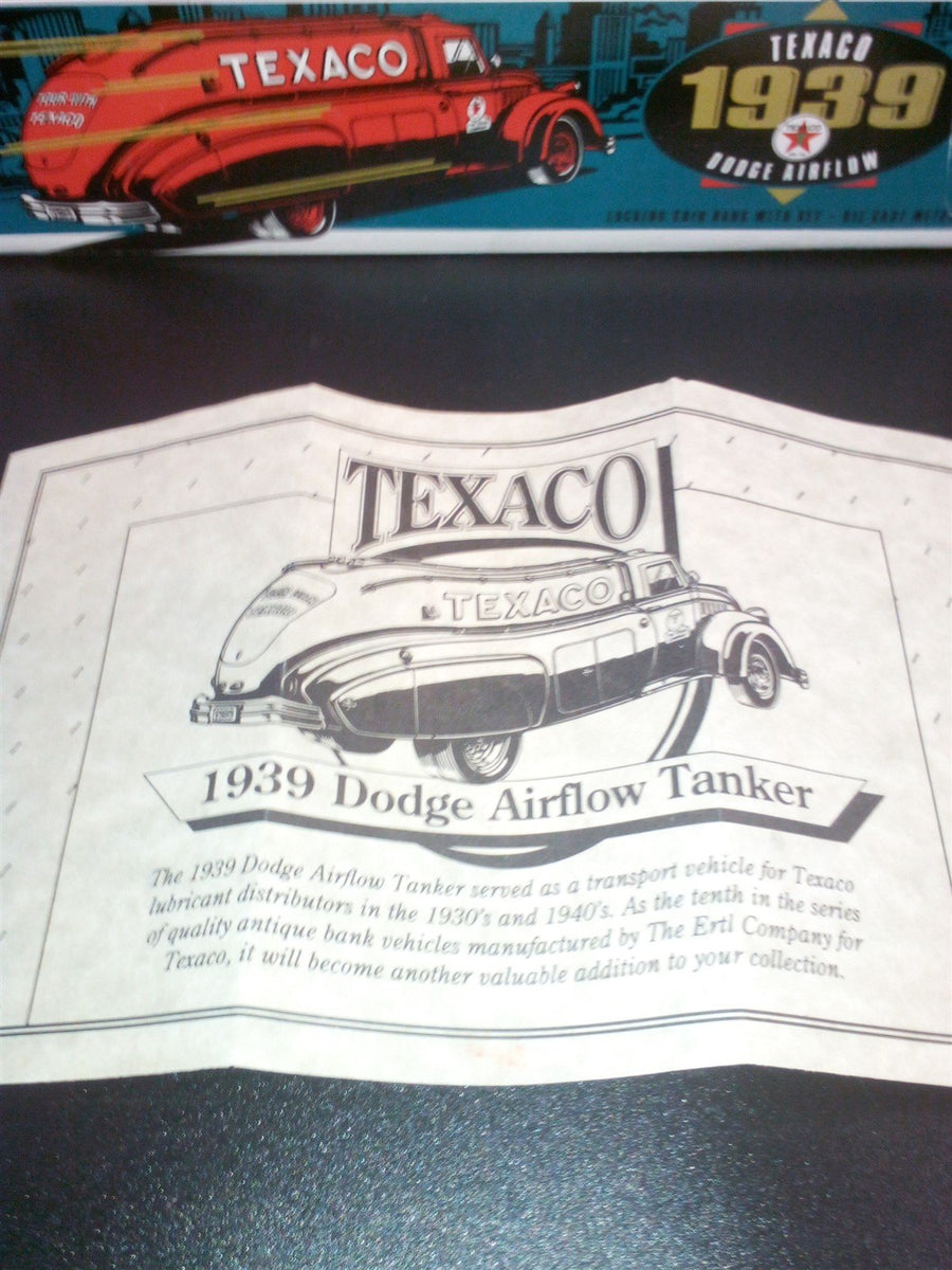 Texaco 1939 Dodge Airflow Replica With Locking Coin Bank