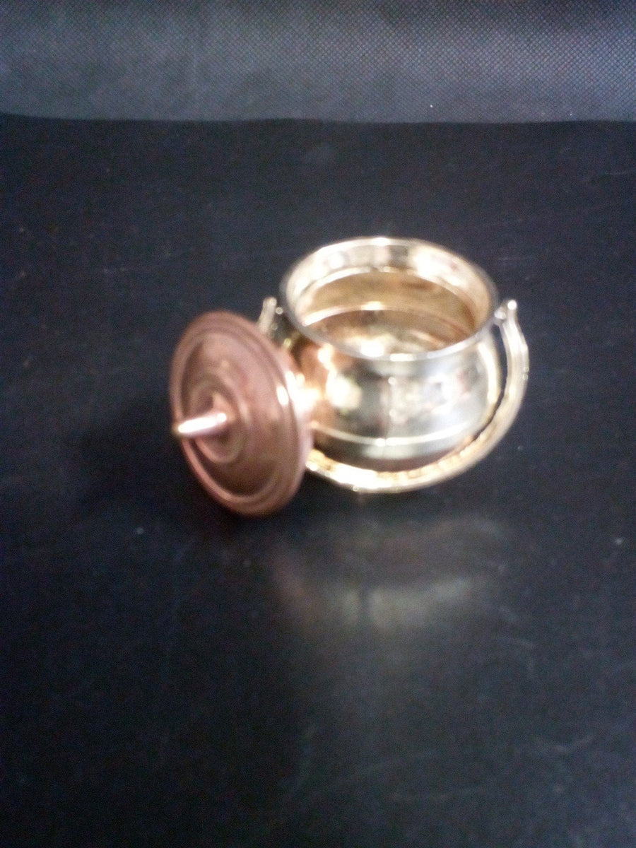 Brass 4pc Miniature Set With Teapot Kettles And Finial Collectible