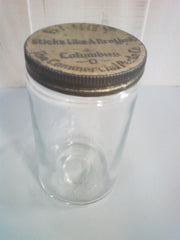 Gluey Vintage Paste Jar 32oz Clear Glass With Lid