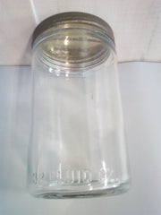 Gluey Vintage Paste Jar 32oz Clear Glass With Lid