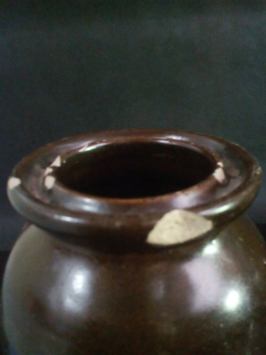 Vintage Brown Pottery 2 pc Set Country Chic Boho Chic