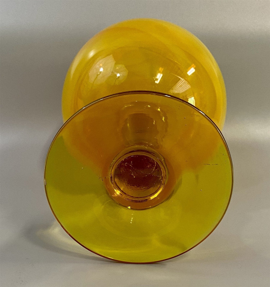 Vintage Mid Century Amberina Empoli (?) Glass Globe / Goblet Style Vase