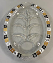 Mid Century MCM Inland Glass Atomic Starburst Pattern Meat Serving Platter