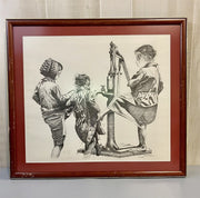 Dirty Feet Litho Framed Matted Vintage Signed by Artist Dave McCamon in 1986