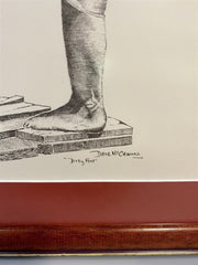 Dirty Feet Litho Framed Matted Vintage Signed by Artist Dave McCamon in 1986