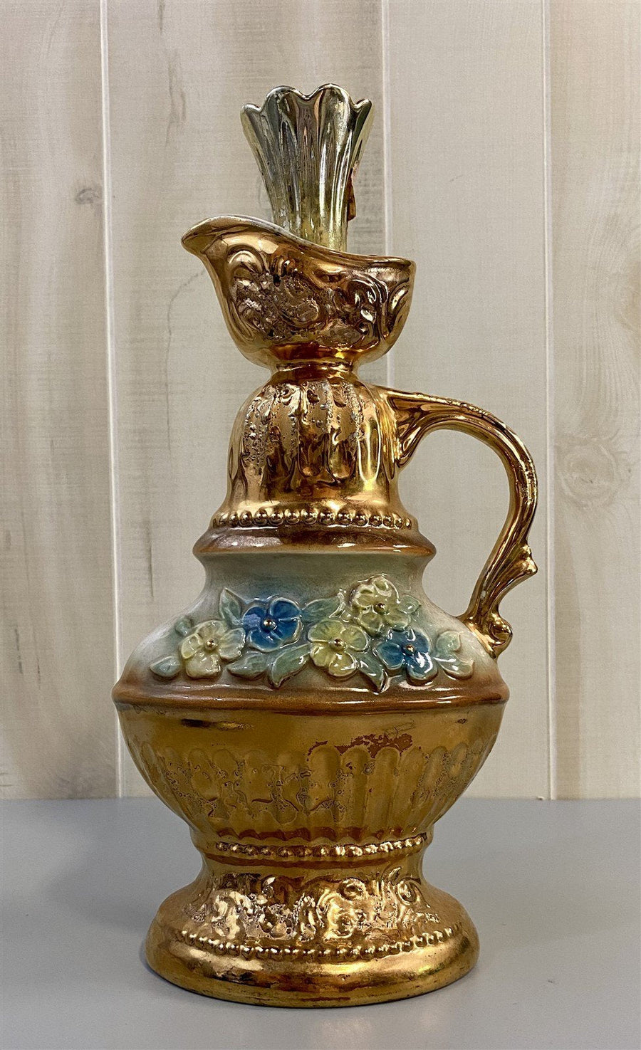 1976 Vintage Regal China Corp. Jim Beam Created Golden Floral Whiskey Decanter