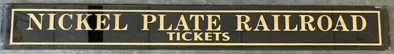 Nickel Plate Railroad Railway RR Jalousie Glass Ticket Booth Sign