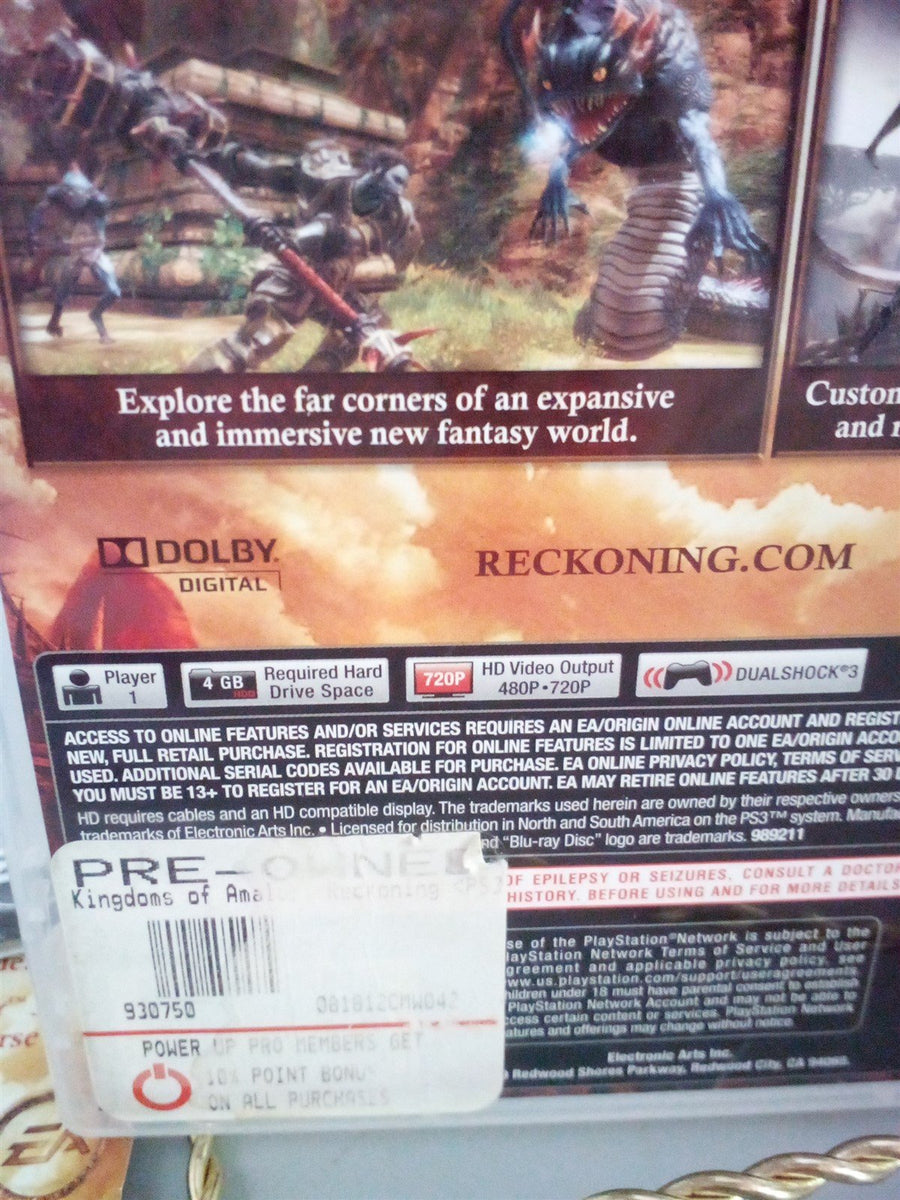 PS3 Reckoning Kingdoms of Amalur Game Disc With Case And Inserts