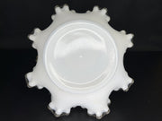 Vintage Fenton (?) Glass Art Silver Crest Pedestal Candy Dish / Bowl and Basket