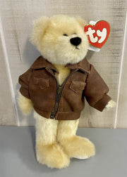 Ty Inc. Beanie Baby Attic Treasures Collection Baron Aviator / Pilot Bear