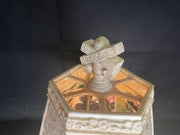 Rare Small Ting Shen Train Lamp with Working Bulb and Colored Inner Lamp Shade