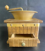 Vintage Manual Wooden Hand Crank Coffee Grinder Made in Taiwan Republic of China