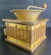 Vintage Manual Wooden Hand Crank Coffee Grinder Made in Taiwan Republic of China