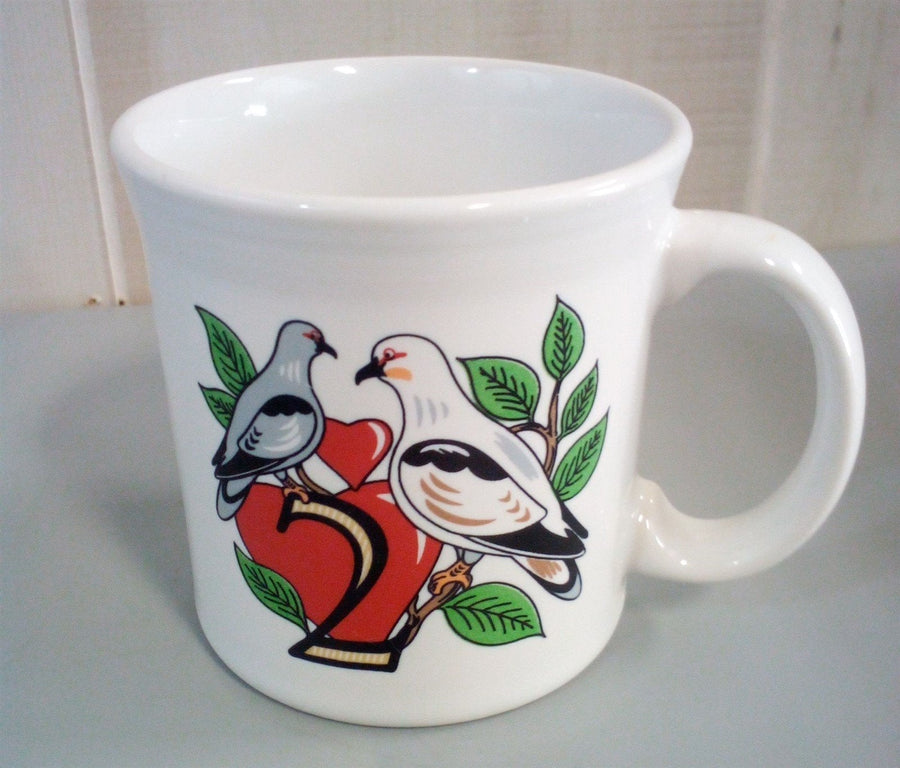 Fiesta Homer Laughlin 12 Days Of Christmas Cup And Saucer Two Turtle Doves