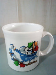 Fiesta Homer Laughlin 12 Days Of Christmas Cup And Saucer Four Calling Birds