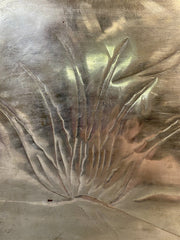 Hand Engraved Aluminum Restaurant Server Style / Butler Serving Tray with Stand