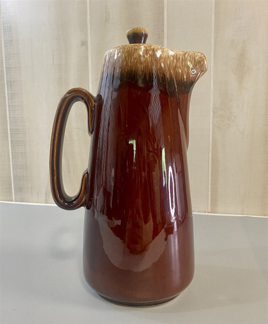 Hull China Brown Drip Vintage Stoneware Earthenware Primitive Look Drink Pitcher