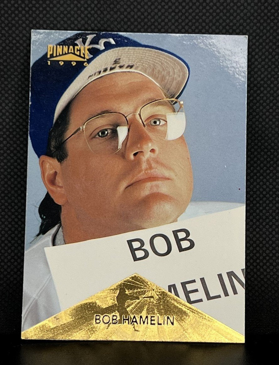 RARE Foil Version Bob Hamelin Voted Worst Card Ever Pinnacle 1996 Baseball Card