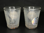 Set of Two NFL Cincinnati Bengals Part Frosted Glass Logo in Bottom Shot Glasses