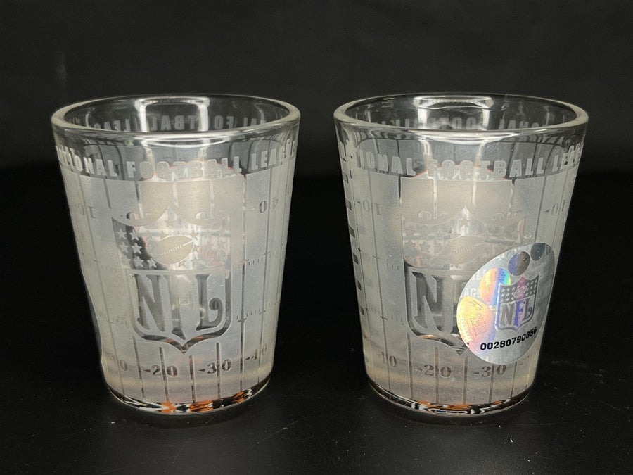 Set of Two NFL Cincinnati Bengals Part Frosted Glass Logo in Bottom Shot Glasses