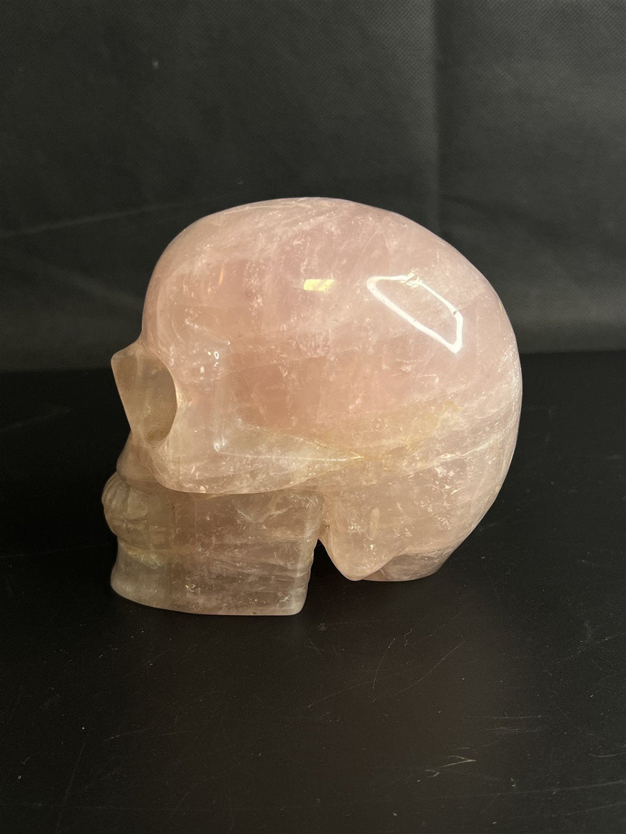 Hand Crafted in Brazil HUGE Over Three Pound High Quality Pink Rose Quartz Skull