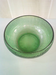 E.O Brody Green Glass Bowl Cleveland Ohio Vintage Glass Bowl