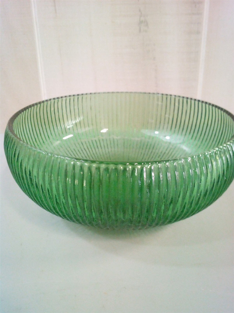 E.O Brody Green Glass Bowl Cleveland Ohio Vintage Glass Bowl