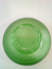 E.O Brody Green Glass Bowl Cleveland Ohio Vintage Glass Bowl