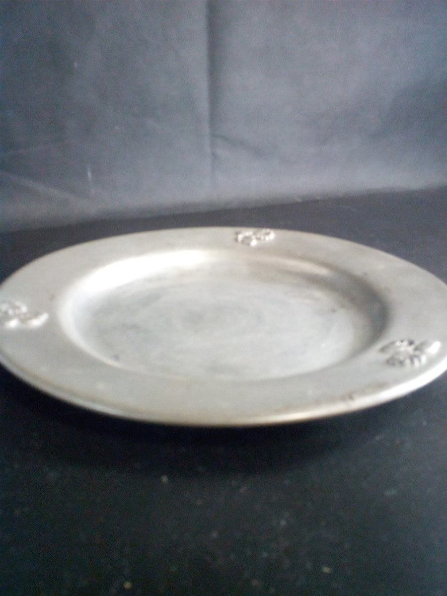 Just Denmark Pewter Plate 9 1/2 Inch Plate Pewter Roses