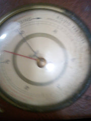 Wood Swivel Vintage Weather Center Barometer Thermometer By Taylor Two Dials