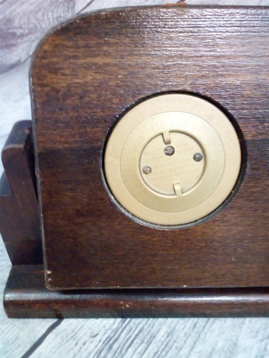 Wood Swivel Vintage Weather Center Barometer Thermometer By Taylor Two Dials