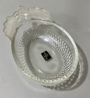 Hard to Find Vintage Studio Nova Clear Glass Holly Leaf Candy / Trinket Dish