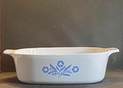 2 Quart Vintage Corning Ware Blue Cornflower Patterned Casserole Dish w / No Lid