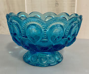 LE Smith Mid Century Blue Star and Moon Compote / Lrg Candy Pedestal Dish / Bowl