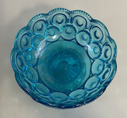 LE Smith Mid Century Blue Star and Moon Compote / Lrg Candy Pedestal Dish / Bowl