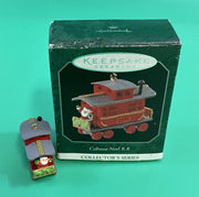 Mini Hallmark Keepsake Ornament Noel R.R. Caboose with Santa Along for the Ride