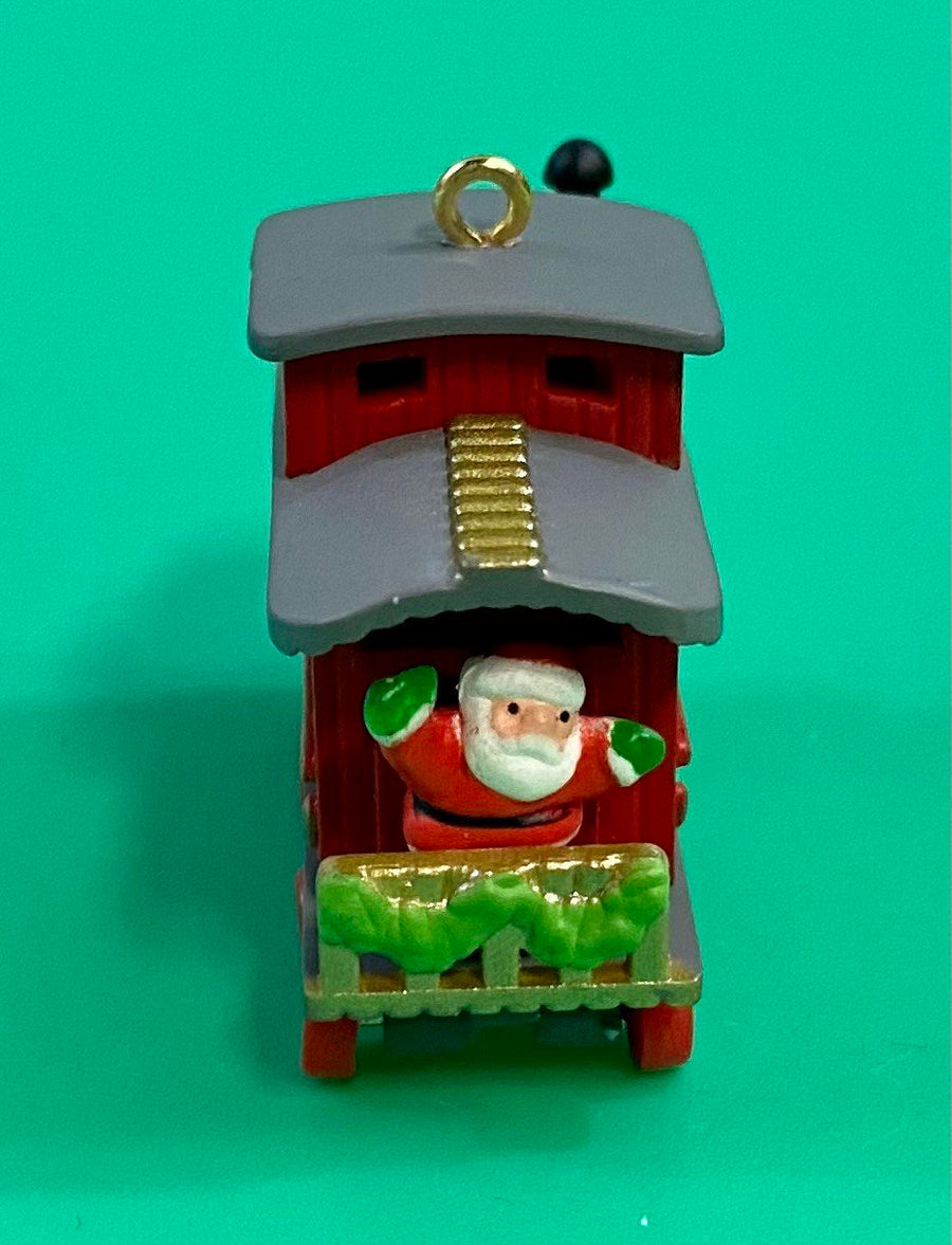 Mini Hallmark Keepsake Ornament Noel R.R. Caboose with Santa Along for the Ride