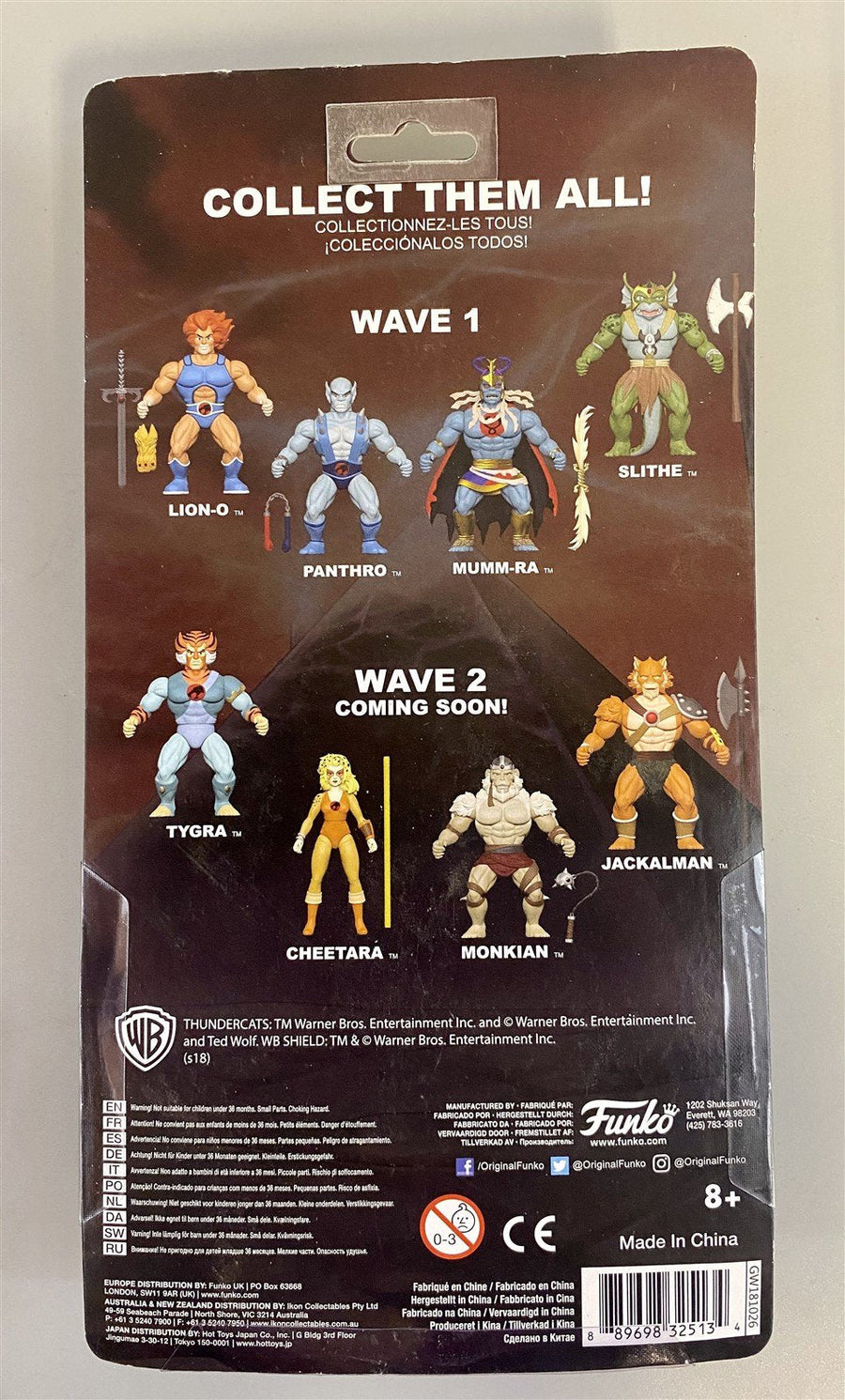 Wave 1 Funko Brand Savage World Thundercats Cartoon Character Panthro Toy Figure