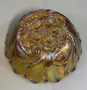 5pc. Vintage Iridescent Indiana Glass Harvest Gold Wild Rose Pattern Console Set