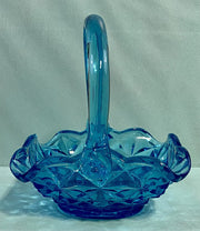 Blue Monticello Indiana Glass Vintage Basket Designed End / Coffee Table Dish