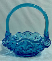 Blue Monticello Indiana Glass Vintage Basket Designed End / Coffee Table Dish