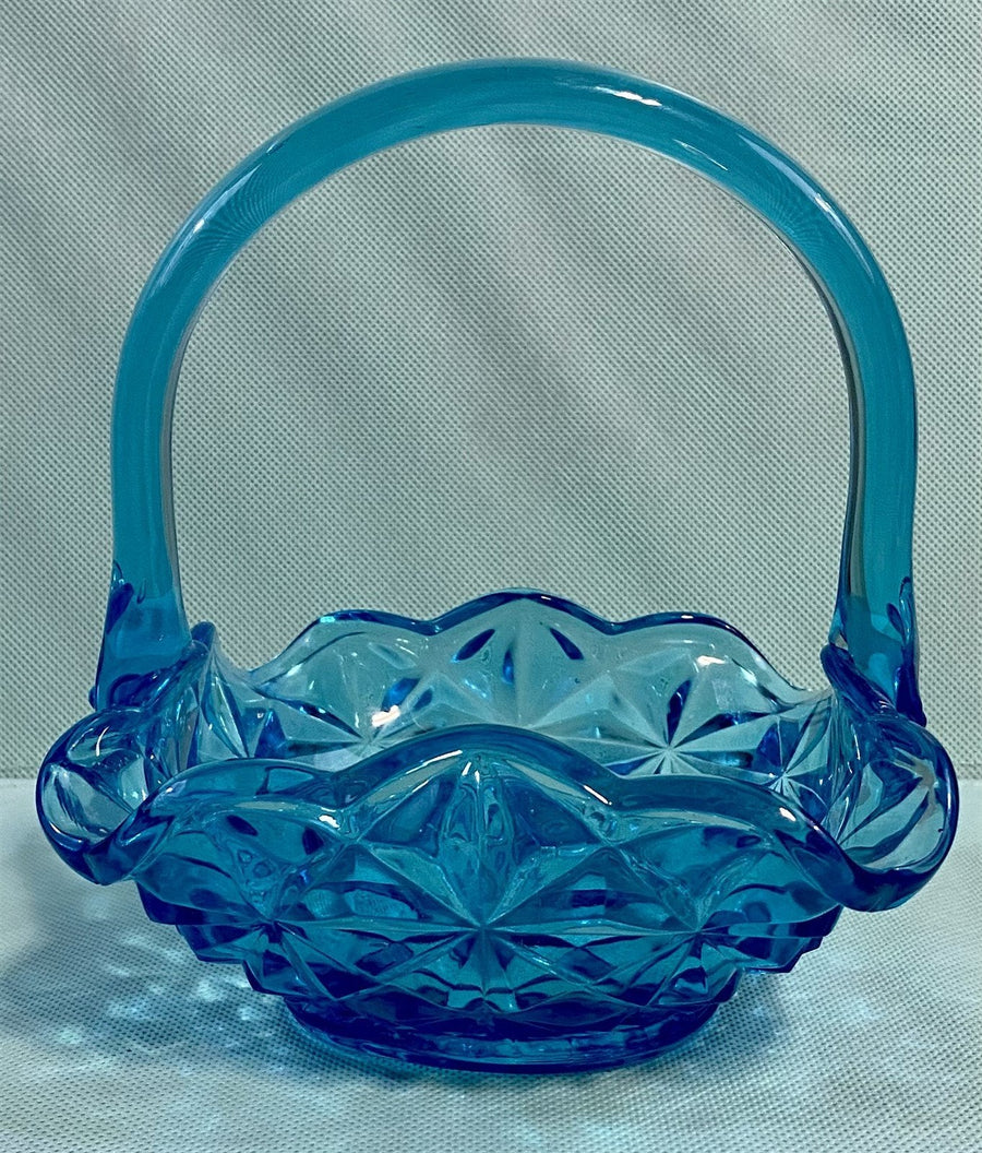 Blue Monticello Indiana Glass Vintage Basket Designed End / Coffee Table Dish