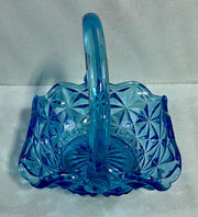 Blue Monticello Indiana Glass Vintage Basket Designed End / Coffee Table Dish
