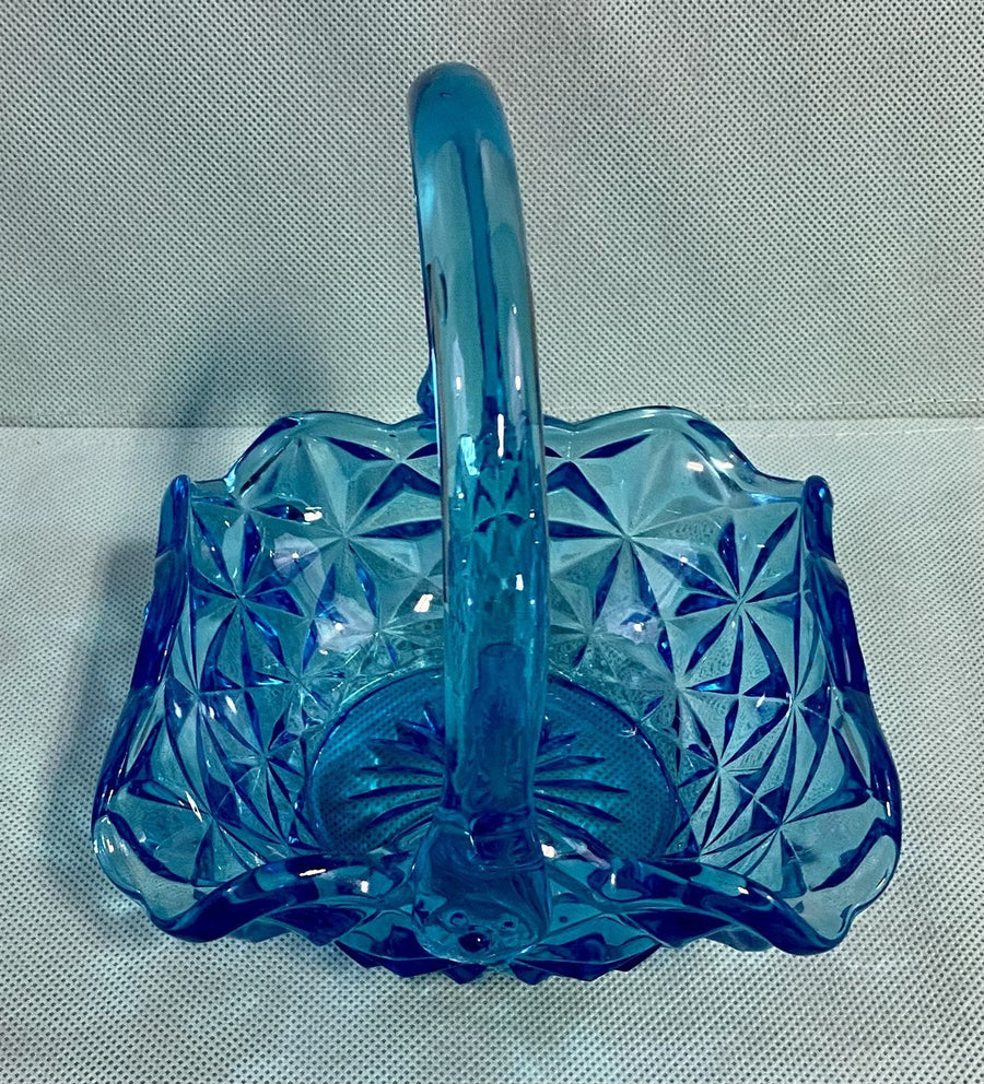 Blue Monticello Indiana Glass Vintage Basket Designed End / Coffee Table Dish