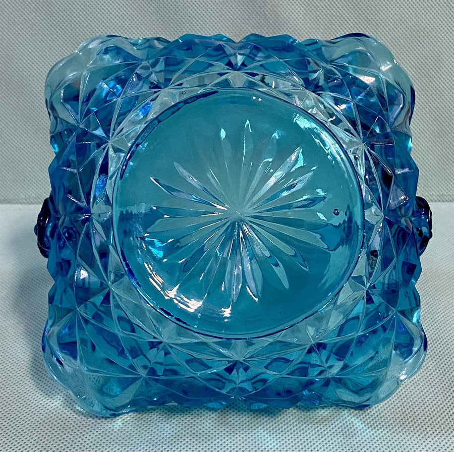 Blue Monticello Indiana Glass Vintage Basket Designed End / Coffee Table Dish