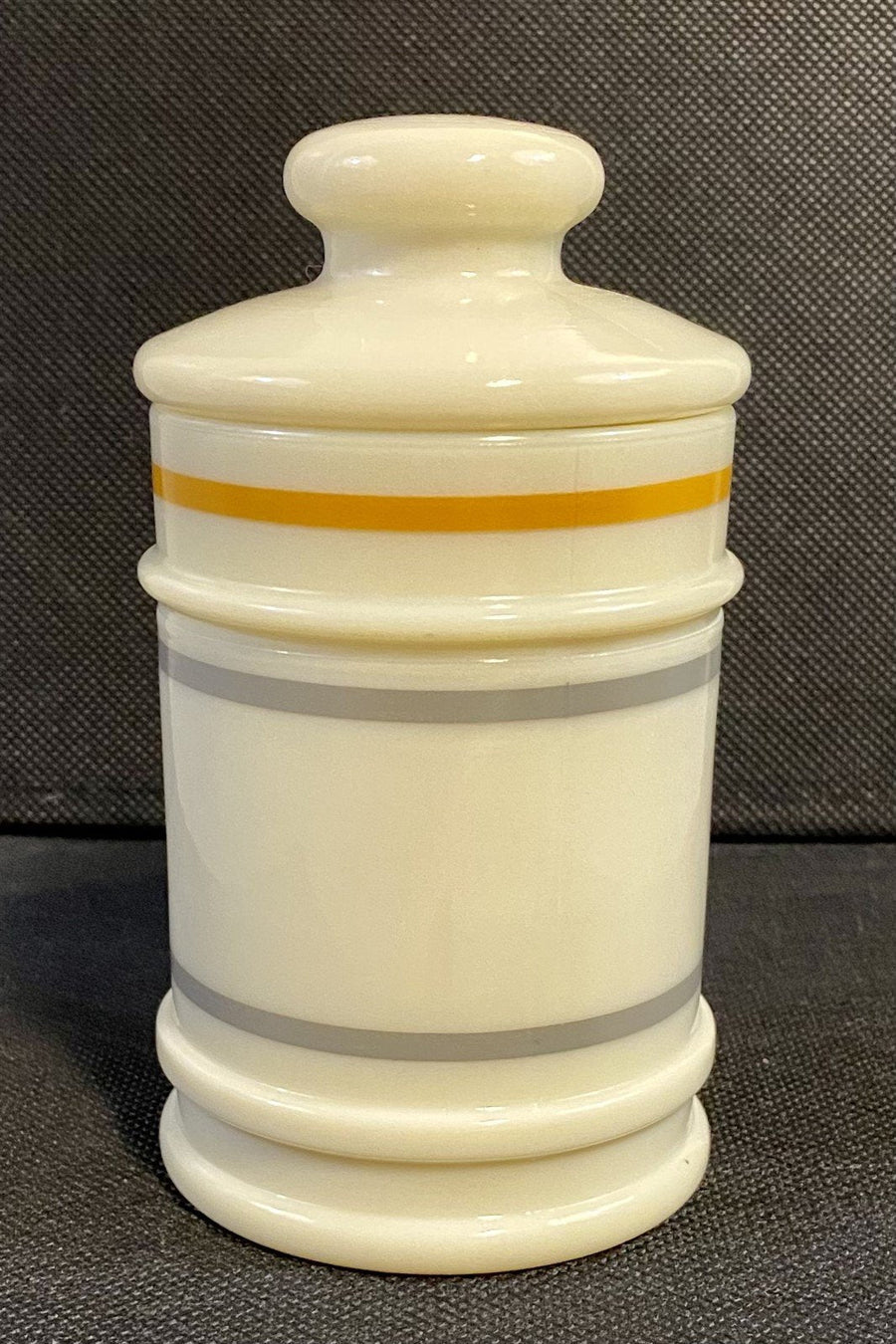 Empty Antique Darvon Compound 65 Custard Glass Apothecary Jar / Poison Bottle