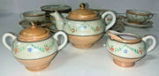 Vintage Orange and White Hand Painted 14 Piece Tea Set Made in Japan