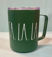 Green 2021 Rae Dunn Holiday Themed 12oz Stainless Steel Insulated Travel Mug