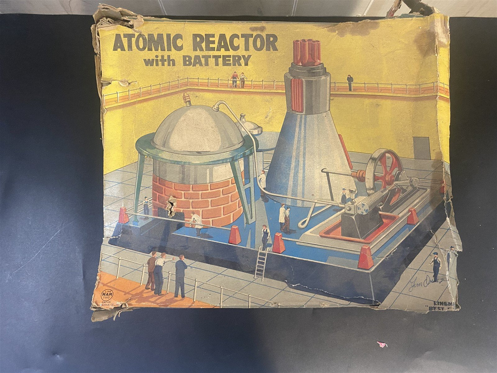 1950s Atomic Reactor w / Battery Complete Toy Steam Engine Set w / Original Box