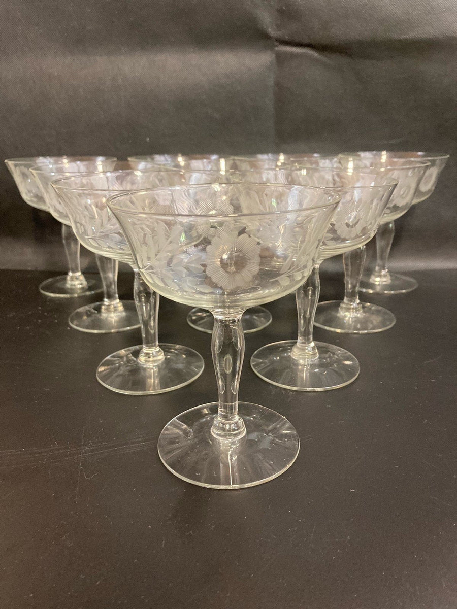 Flemington Carol Collection set of 10 Low Sherbet Glasses
